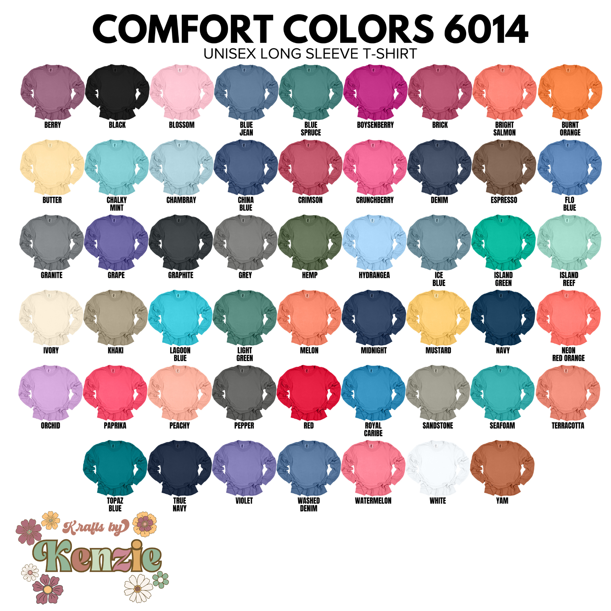 Comfort Colors 6014, Long Sleeve, colors