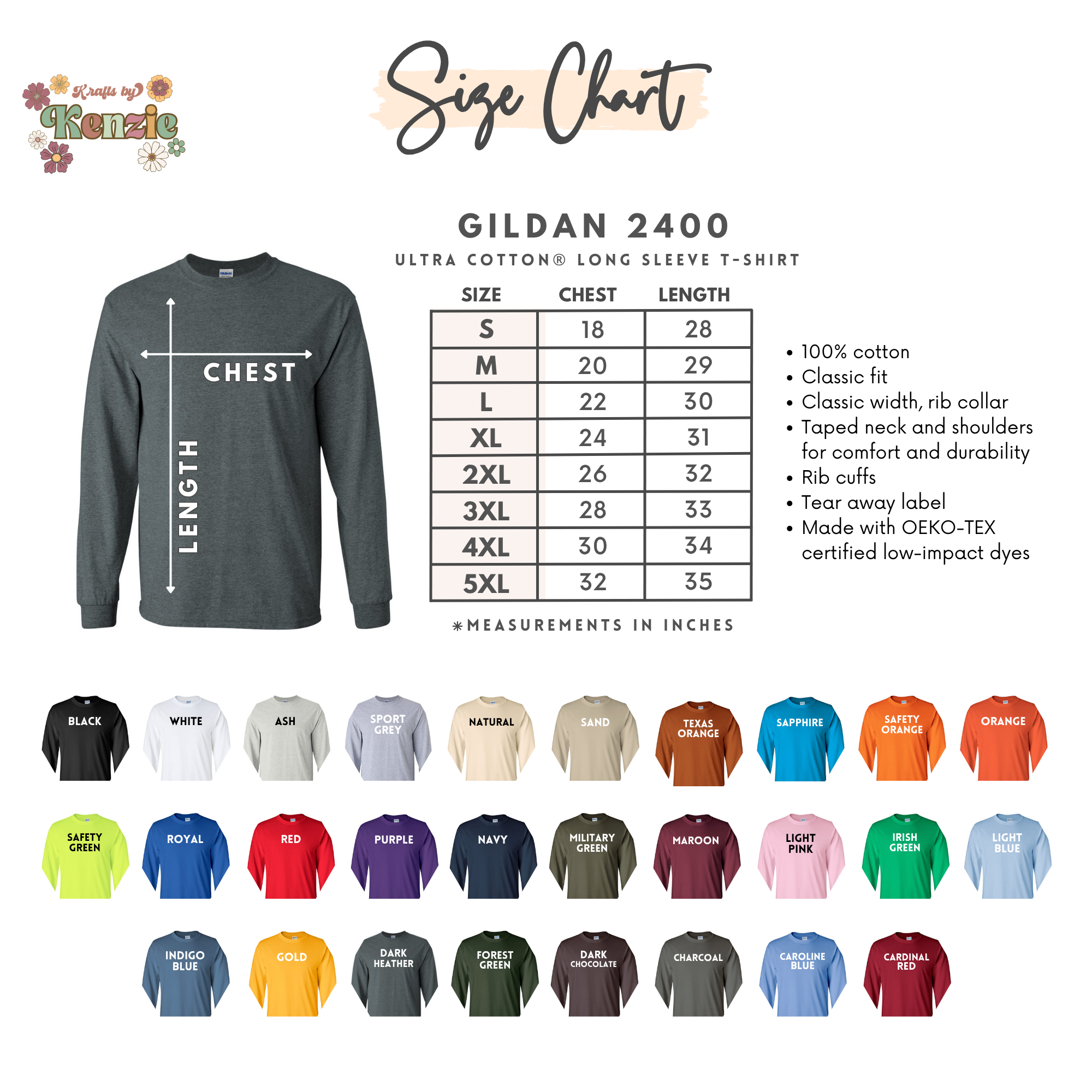 Gildan 2400, Long Sleeve Tee
